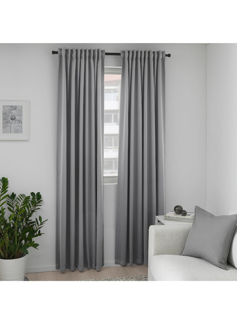 IKEA FRAKTA Block-out curtains - 1 pair - grey - 145x300 cm - Image 2