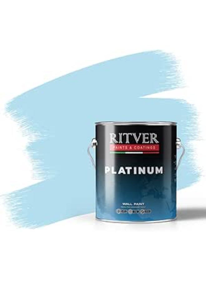 RITVER دهان حائط مائي من ريتفر بريميوم 3.6 لتر، أزرق مفضل، عديم الرائحة، مقاوم للتنقيط والرش، داخلي، عالي التعتيم، RP-501، تشطيب غير لامع - Image 1