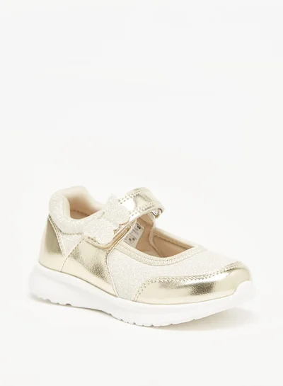 Barefeet Butterfly Glitter Sneakers with Hook and Loop Closure