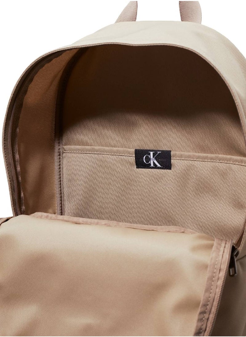 Calvin Klein Jeans - Men's Logo Round Backpack - Recycled Polyester, Beige - Image 1