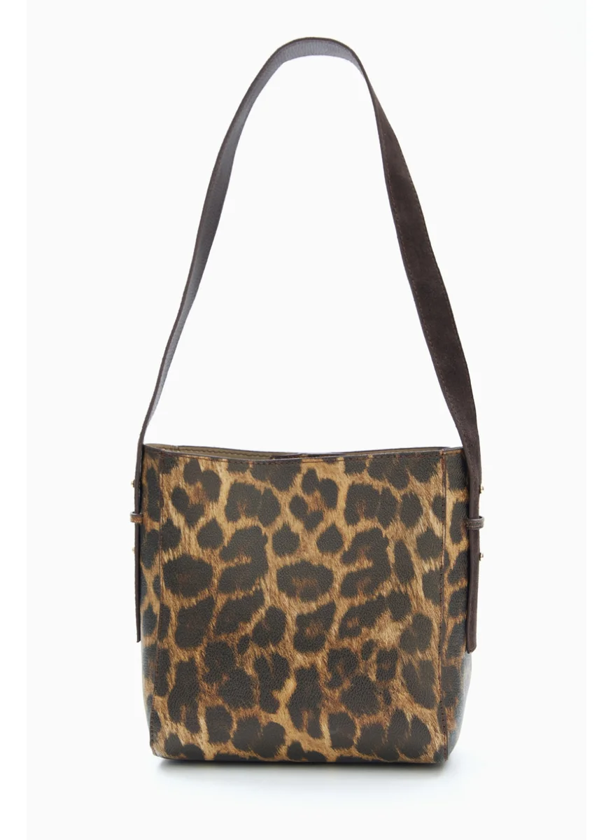 Wecre8 Leopard Print Modern Buckle Shoulder Bag by WECRE8