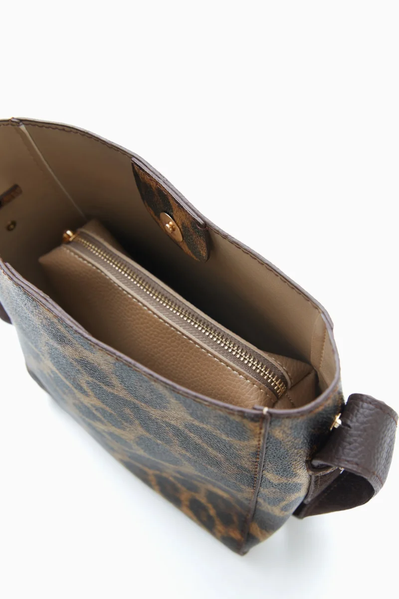 وي كرييت Leopard Print Modern Buckle Shoulder Bag by WECRE8