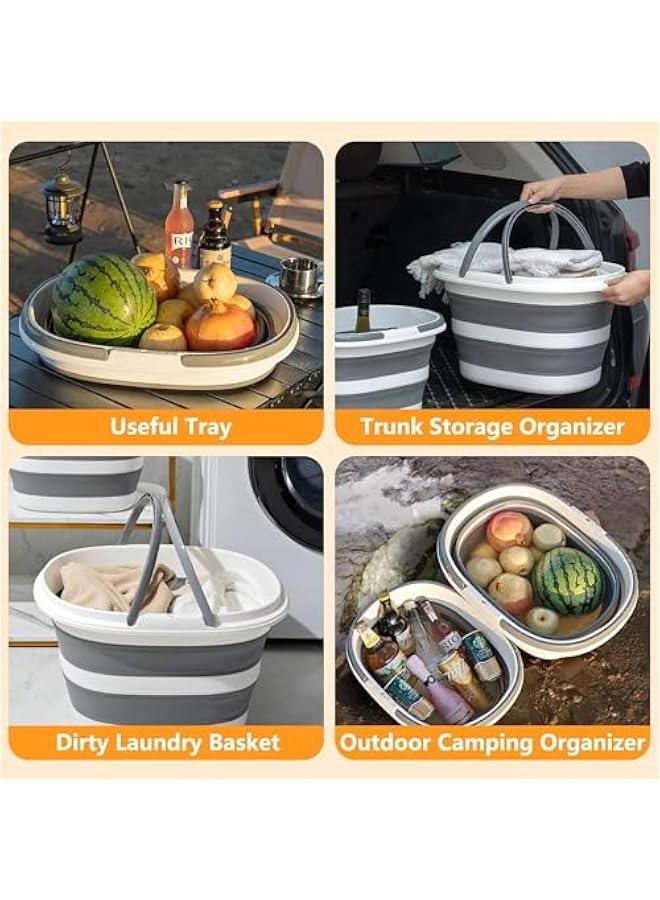 HOOKOR Large Collapsible Bucket 4.2 Gallon (16L) for House Cleaning, Camping, and More - Space Saving, Multiuse Water Bucket for Cleaning Mop - Lightweight and Portable (Blue) - Image 3