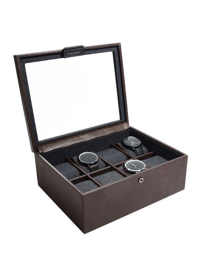 Stackers Stackers Men 8 Piece Watch Box - Brown  - Image 1