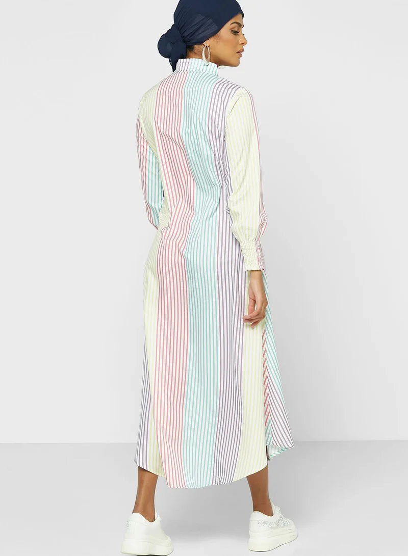 Khizana Button Down Color Block Dress