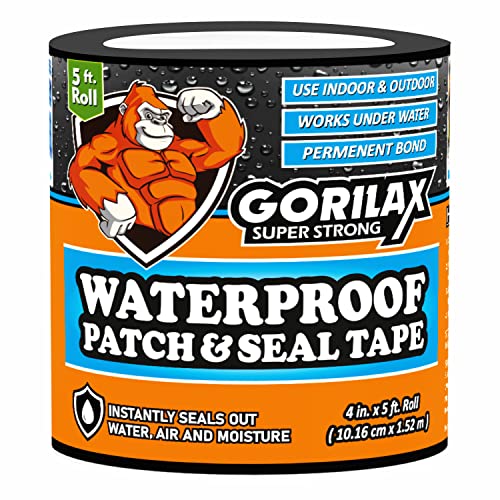 Gorilax Strong Waterproof Tape 4"x5ft, Aluminum Butyl Sealant for Roof Leak, Water Tank, Sink, Pipe, Crack, Gutter – Heavy Duty Flex Tape for Instant Leak Repair, Super Strong Adhesive - Image 1