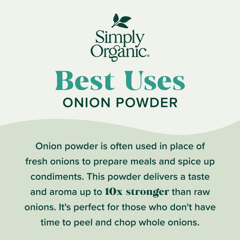 Simply Organic White Onion Powder, 3-Ounce Jar, Organic US Grown Onions, Real Onion Taste Without The Tears, Kosher, Non GMO - Image 3