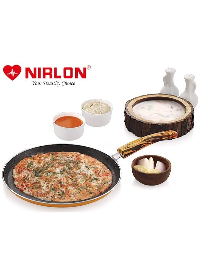 نيرلون مقلاة "دوسا" مسطحة من الألومنيوم غير اللاصق من "نيرلون" (Nirlon) - مقاس 26 سم - مناسبة لمواقد الغاز والمواقد العادية - Image 3