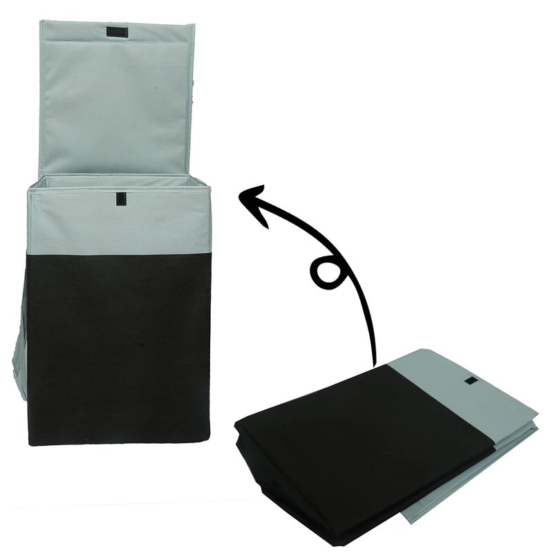 ABBASI Large Laundry Bag 75L Durable and Collapsible Foldable Laundry Basket with Lid Storage Bag with Side Handles Pack of 1 Grey BlackCardboard - Image 5