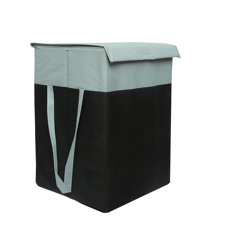 ABBASI Large Laundry Bag 75L Durable and Collapsible Foldable Laundry Basket with Lid Storage Bag with Side Handles Pack of 1 Grey BlackCardboard - Image 1