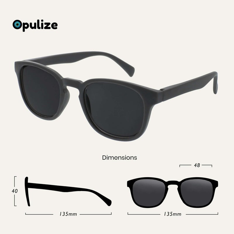 OPULIZE نظارات قراءة كلاسيكية من POP للنساء والرجال، عدسات ملونة مع حماية UV400، إطار دائري سميك مقاوم للخدوش مع مفصلات زنبركية، رمادي مطفي +2.50 (عبوة من 1) - Image 2