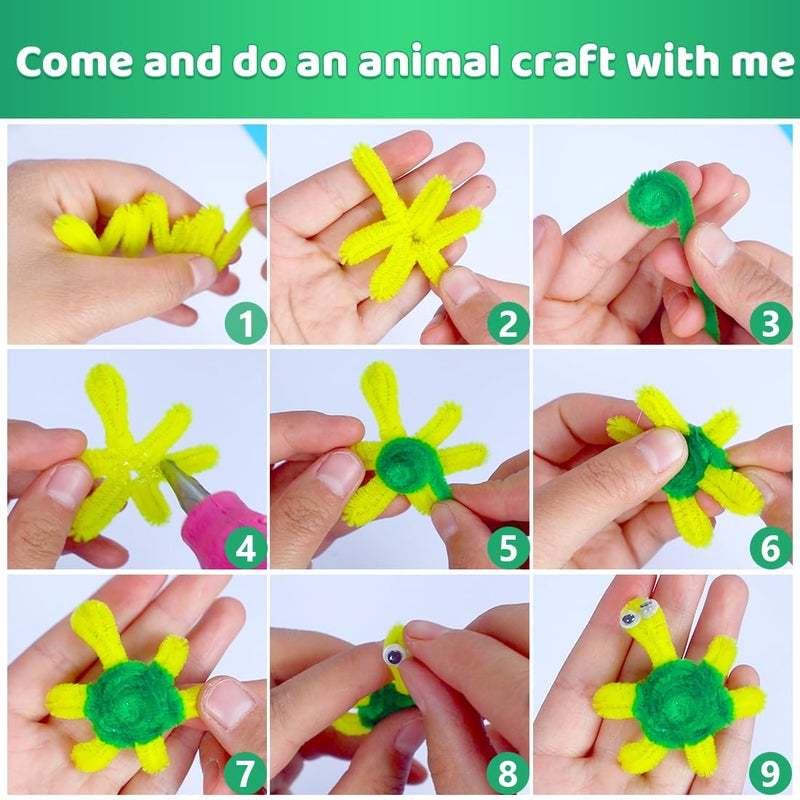 IOOLEEM Pipe Cleaners, 300pcs 20 Colors, Chenille Stems for DIY Crafts and Party Decors, Art and Craft Supplies. - Image 5