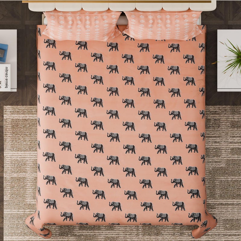 Nivasam Havemore King Size Double Bed Sheet - 300 TC Cotton Feel Fabric - Soft & Breathable - Premium Finish - Ideal for All Seasons - Super Soft with Pillow Covers (Design6) - Image 2