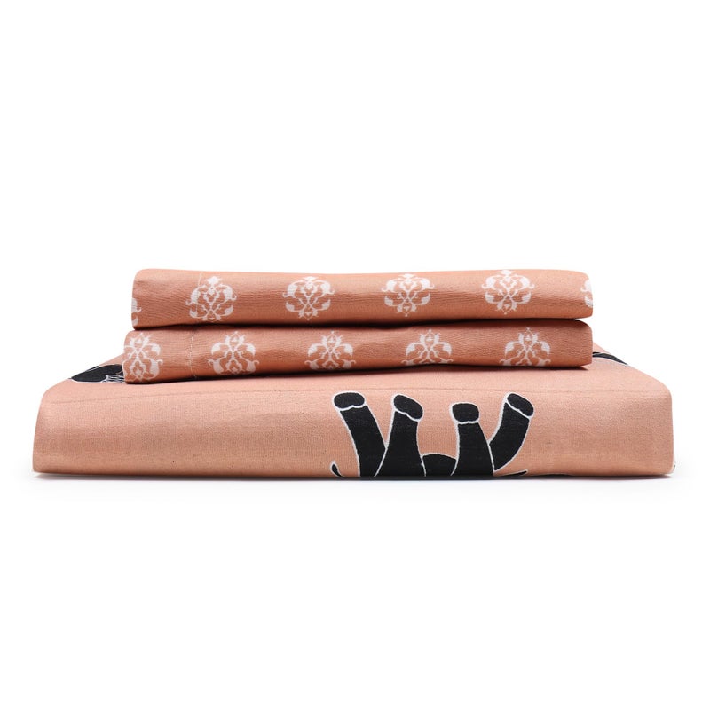 Nivasam Havemore King Size Double Bed Sheet - 300 TC Cotton Feel Fabric - Soft & Breathable - Premium Finish - Ideal for All Seasons - Super Soft with Pillow Covers (Design6) - Image 3