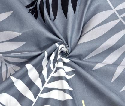 TIB 130 GSM Cotton Feel Polycotton Quilt Cover Blanket Cover Razai Duvet Cover for Double Size Duvets with Zip, 90"x 100", Grey - Image 3