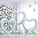 Vibzox Iridescent Heart Balloons3Pcs 40Inch Holographic Large Hollow Out Heart Foil Balloon for Valentines Day Birthday Wedding Engagement Bridal Showers Anniversary Party Decorations - Image 2