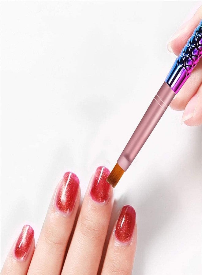 Ruby Face RUBYFACE 5Pcs Acrylic Nail Art Brush Set Mer maid Handle Nail Flower Painting Pen Nail Gradient Brushes UV Gel Builder Manicure DIY Tools - Image 5