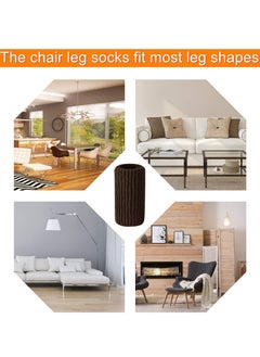KASTWAVE Chair Leg Socks KASTWAVE 16 Pcs High Elastic Knitted Chair Leg Floor Protectors, Thickening Furniture Socks, Coffee Chair Leg Covers Set, Move Easily and Reduce Noise  - Image 4