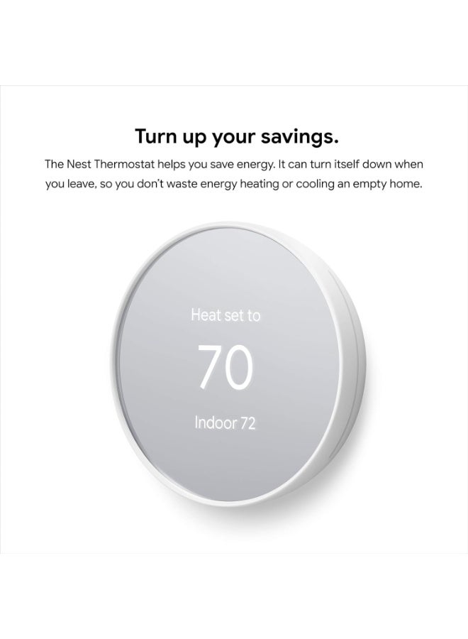 Google Nest 4th Gen Programmable Smart Wi-Fi Thermostat for Home GA01334-US – Snow - Image 2