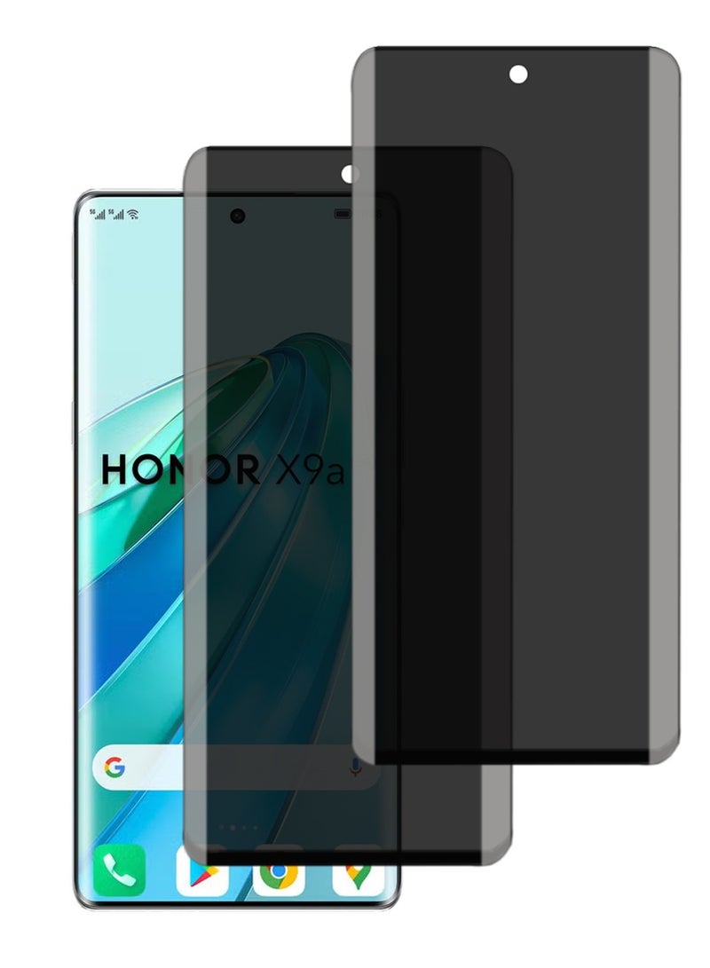 X-level 2 Pcs Honor X9a Privacy Screen Protector,Anti-Spy Full Screen 3D Tempered Glass Film,9H Hardness Anti-Peeping Edge Glue Coverage Protector Anti Scratch Screen - Image 1