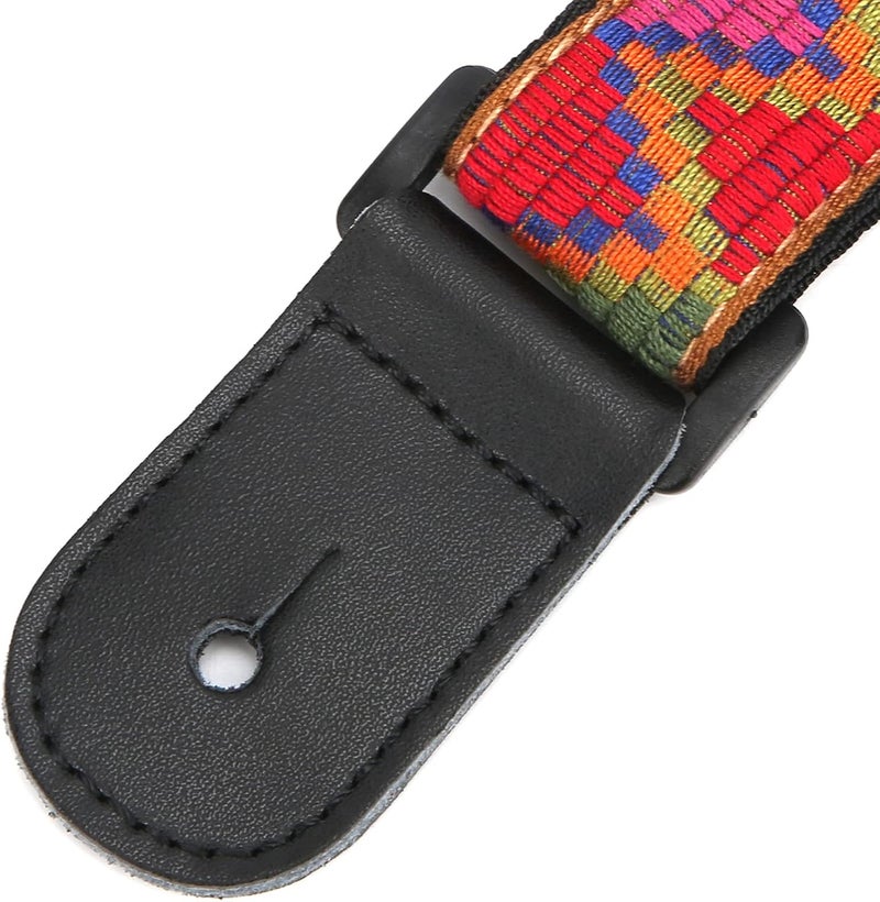 حزام يوكليلي من النايلون مع أطراف جلدية، قابل للتعديل من 27.6 إلى 48 بوصة، بنمط بوهيمي - مادة متينة، تركيب سهل، مقاس مريح للعازفين (النمط 1) - Image 4