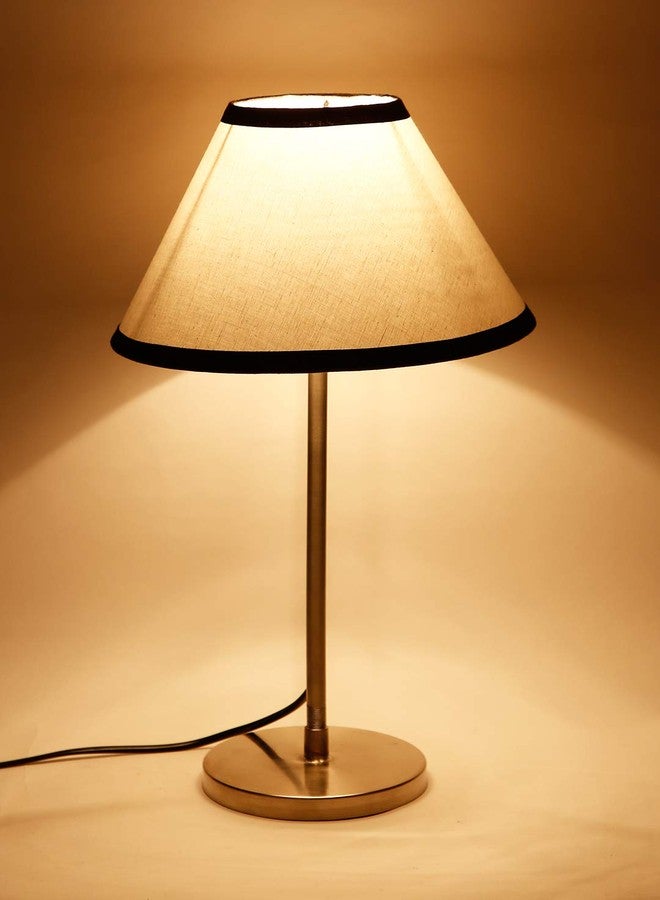 AMDHOME Conical Multicolor Cotton Shade Table Lamp with Steel Base-(Home Décor)-10x16.3 Inches - Image 4