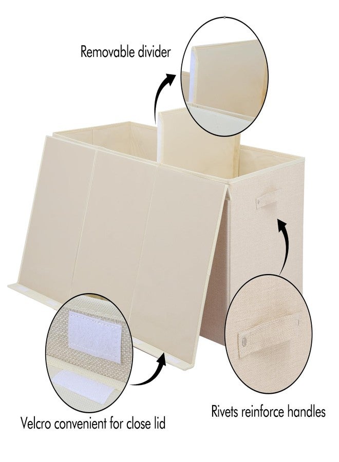 popoly Extra Large Toy Box 167L, Sturdy Toy Storage Chest Organizer Bin Baskets with 2 Removable Divider for Boys, Girls, Kids, Nursery, Bedroom, Playroom, 35.5"x17" x17" (Linen Beige) - Image 5