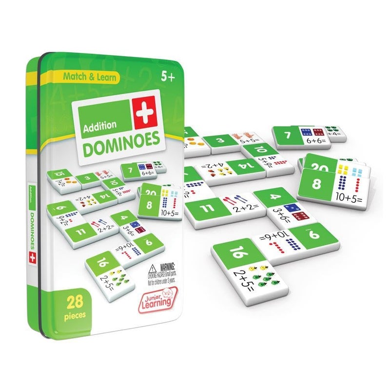 Junior Learning JL481 Addition Dominoes Multi 78 H x 47 L x 15 WWhite