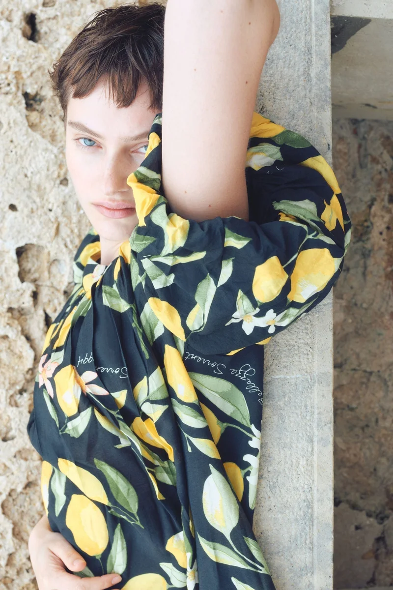 اتش اند ام Balloon-sleeved tunic dress