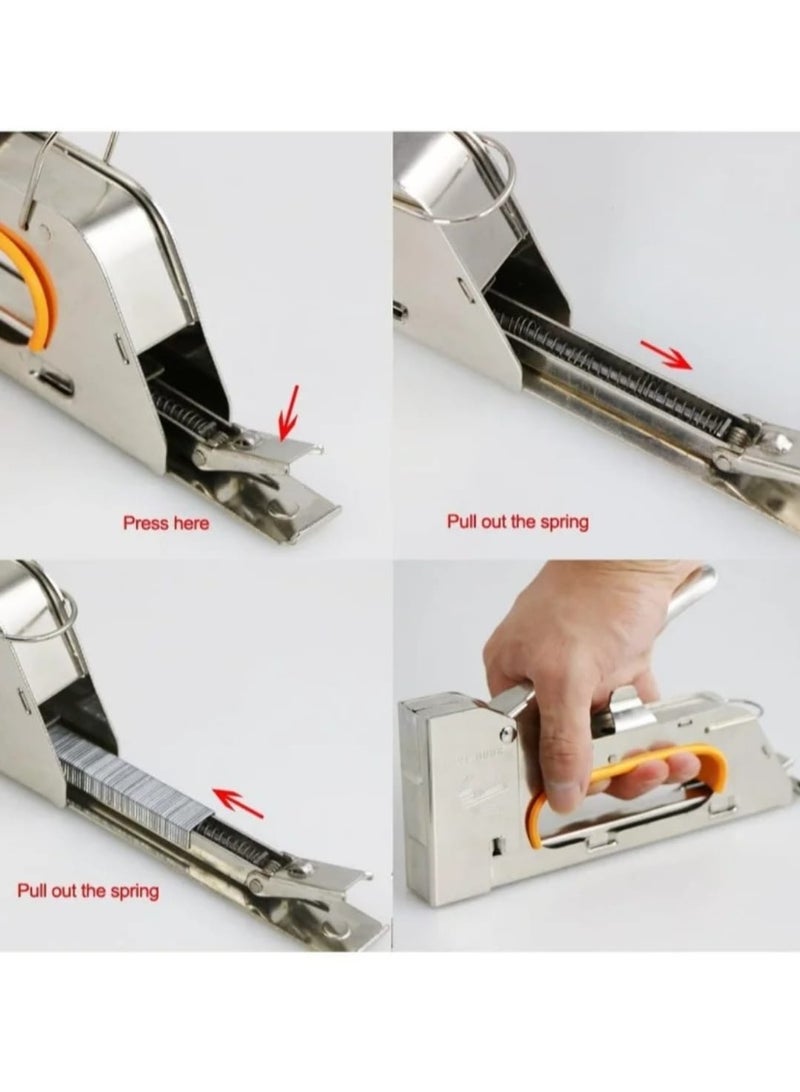 Heavy Duty Manual Staple Gun for Upholstery, Wood, and Leather – Durable Steel Body with Comfortable Rubber Grip Handle - Image 4