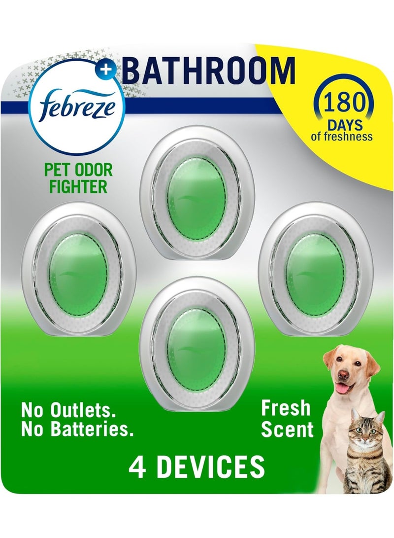 febreze Febreze Bathroom Air Freshener, Odor-Fighting, Plug In Alternative, Air Fresheners for Home and Bathroom and Kitchen, Closet Air Fresheners, Heavy Duty Pet Scent, 4 Count - Image 1