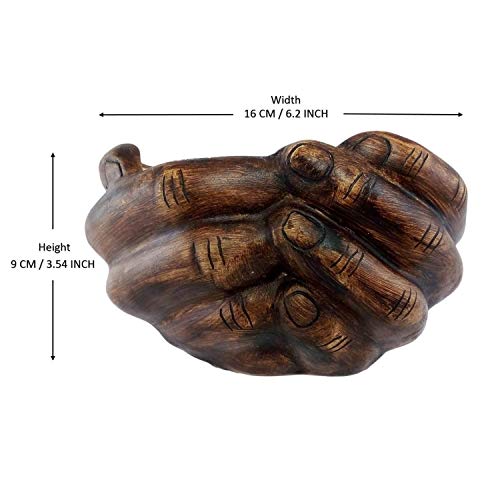 Lasaki Hand Antique Hand-Shaped Flower Planter for Indoor & Outdoor Plants | Decorative Balcony, Garden & Office Succulent Pot | Unique Designer Gamla Plant Holder (18cm X 16cm X 9cm) - Image 4