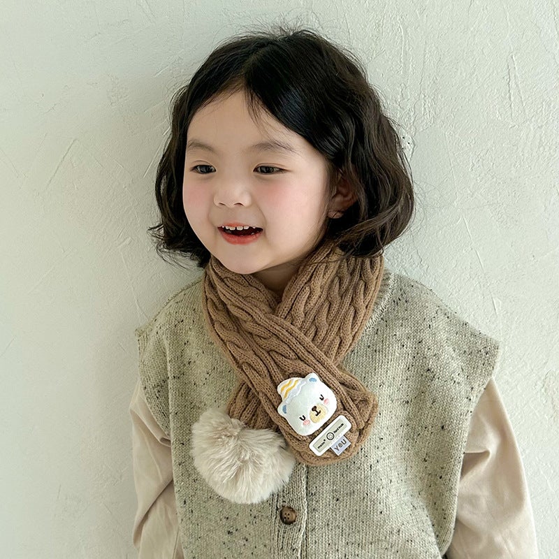 Ins Cute Rabbit ~ Children'S Scarf Baby Boys And Girls Warm Neck Knitted Twist Scarf Cold-Proof Scarf - Image 5
