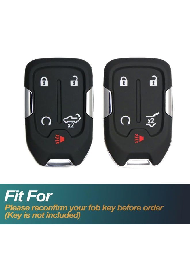 FEYOUN Key Fob Cover Compatible with Chevy Chevrolet Silverado GMC Sierra 1500 2500 3500 HD Limited Smart 5 Buttons TPU Remote Keyless Key Fob Case Protection Shell Accessories, White - Image 2