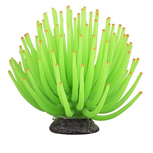 GloFish Anemone Ornament, Detailed Aquarium Ornament, Large Green, Creates A Glowing Effect (Pack of 1) - Image 1