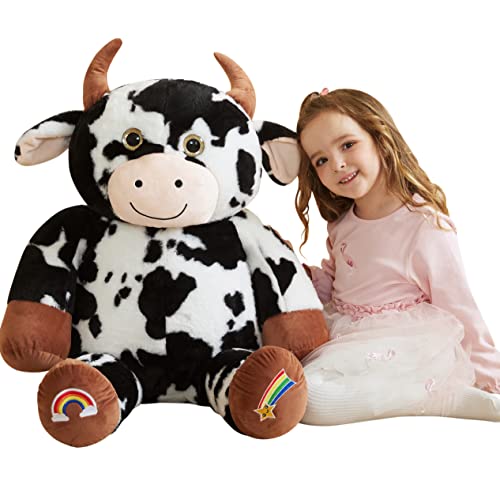 EARTHSOUND Giant Cow Stuffed Animal Plush Toy30 inches Large Jumbo Cute Soft ToysBig Size Huge Fluffy Plushy Oversized Fat PlushieGifts for Kids - Image 1