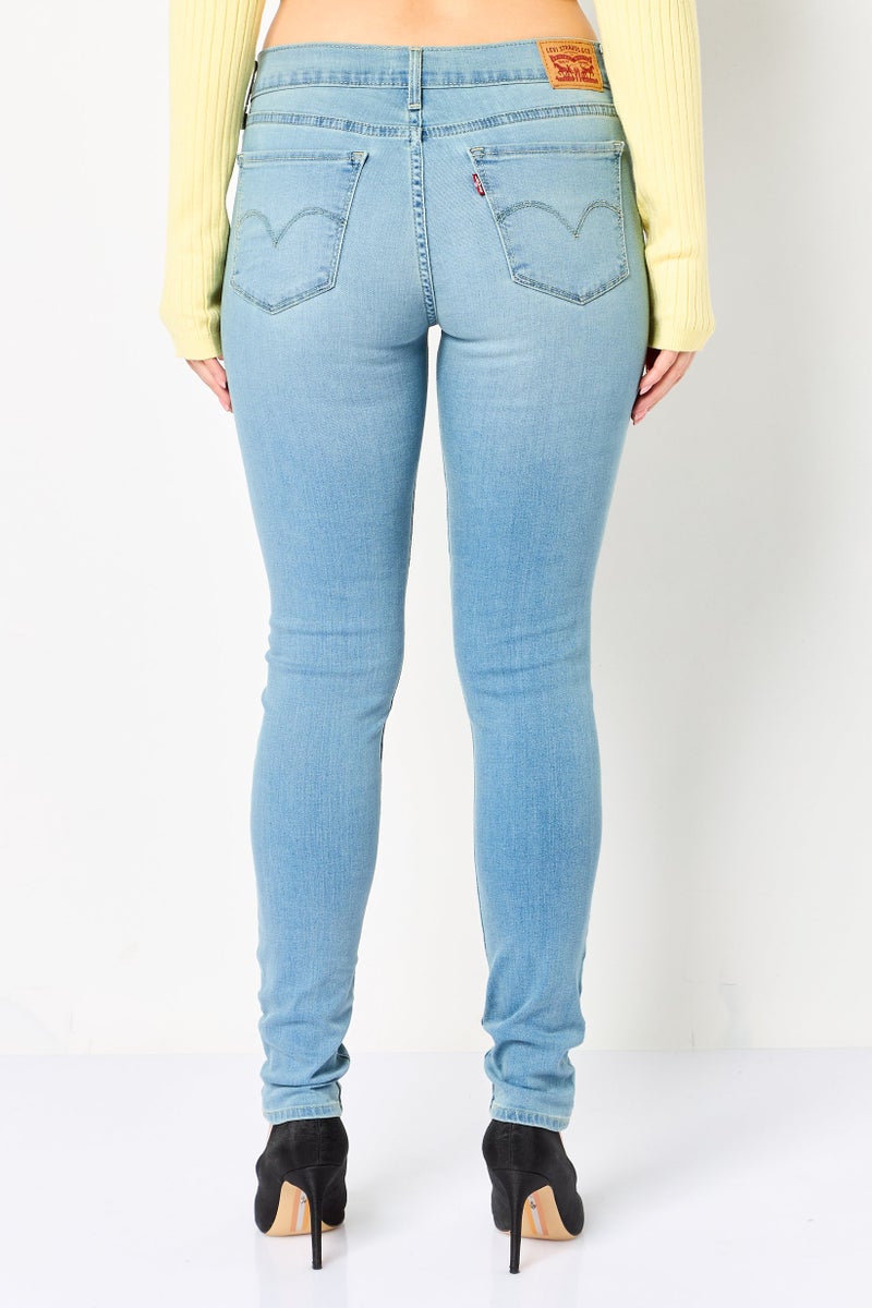 Levi's Women Supper Skinny Washed Stretchable Jeans, Light Blue - Image 2