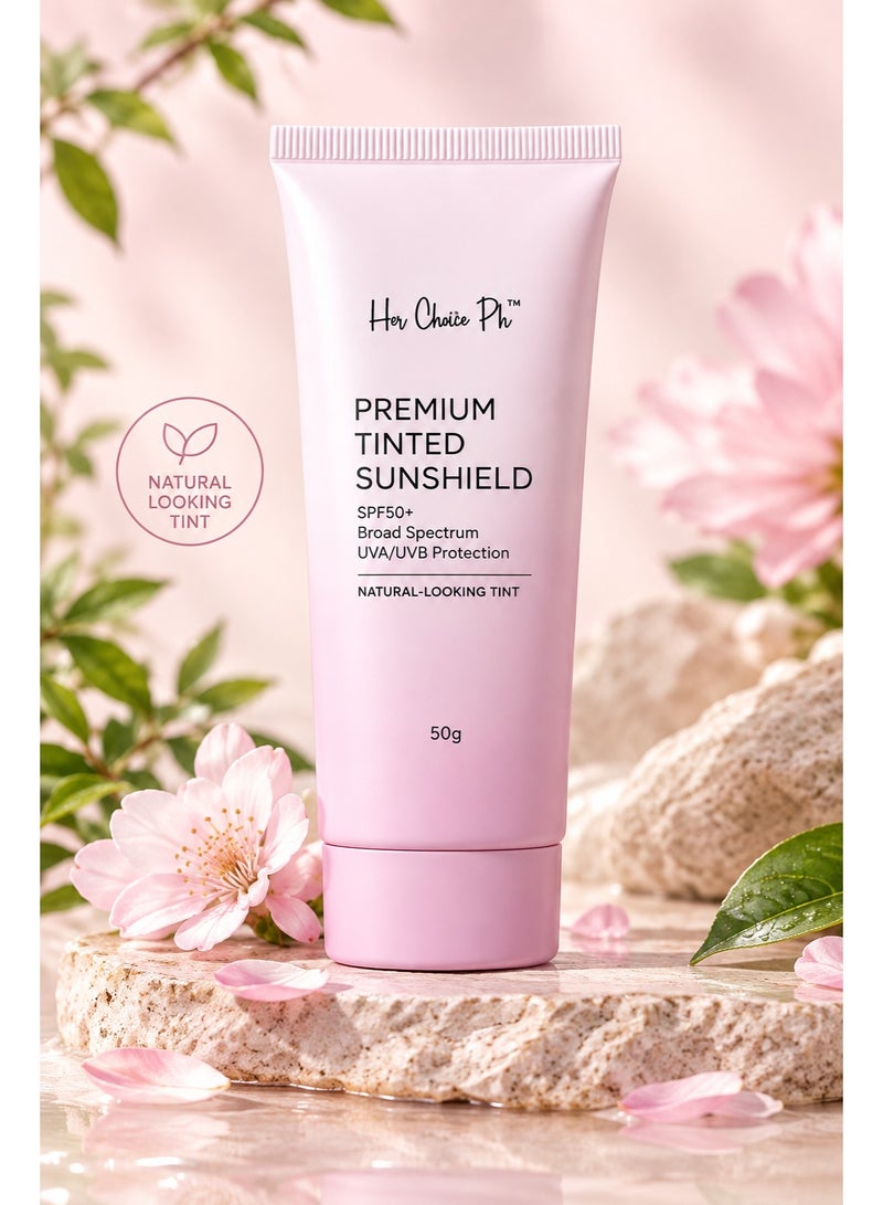 Her Choice PH Premium Tinted Sunshield SPF 50+ Broad Spectrum UVA/UVB – Natural-Looking Tint – 50g - Image 3