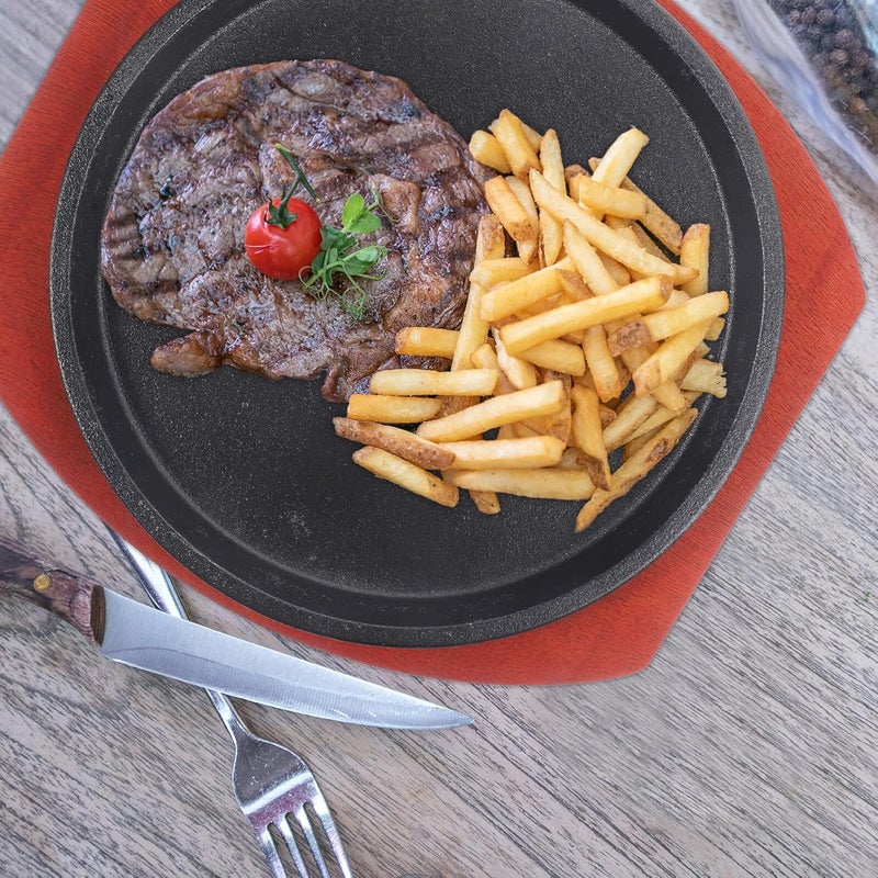 Uonlytech Non-stick round Steak Serving Tray 22cm Wear-resistant Grilling Pan for Home and Restaurant Cooking - Image 4