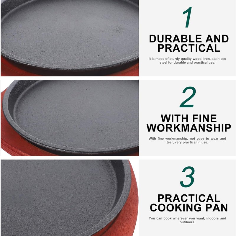 Uonlytech Non-stick round Steak Serving Tray 22cm Wear-resistant Grilling Pan for Home and Restaurant Cooking - Image 3