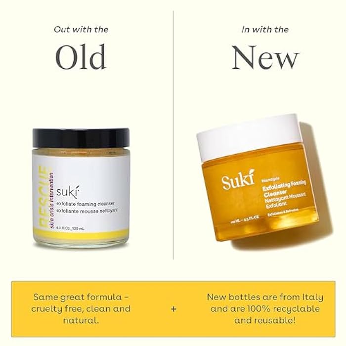 Suki Skincare Exfoliate Foaming Cleanser - With Natural Sugar & Colloidal Oat - Facial Exfoliator & Mechanical Exfoliant that Reduces Dry Skin Buildup While Promoting Radiant, Smooth, Soft Skin - 4 oz - Image 2