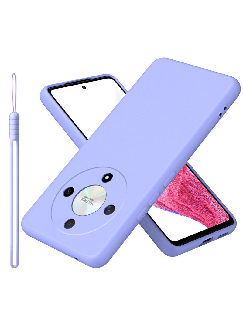 Color Fans For Honor X9b 5G Case Slim Liquid Silicone Protective Cover Purple - Image 1