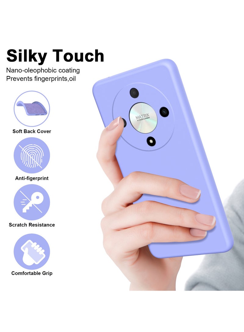 Color Fans For Honor X9b 5G Case Slim Liquid Silicone Protective Cover Purple - Image 4