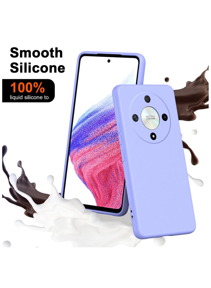 Color Fans For Honor X9b 5G Case Slim Liquid Silicone Protective Cover Purple - Image 2