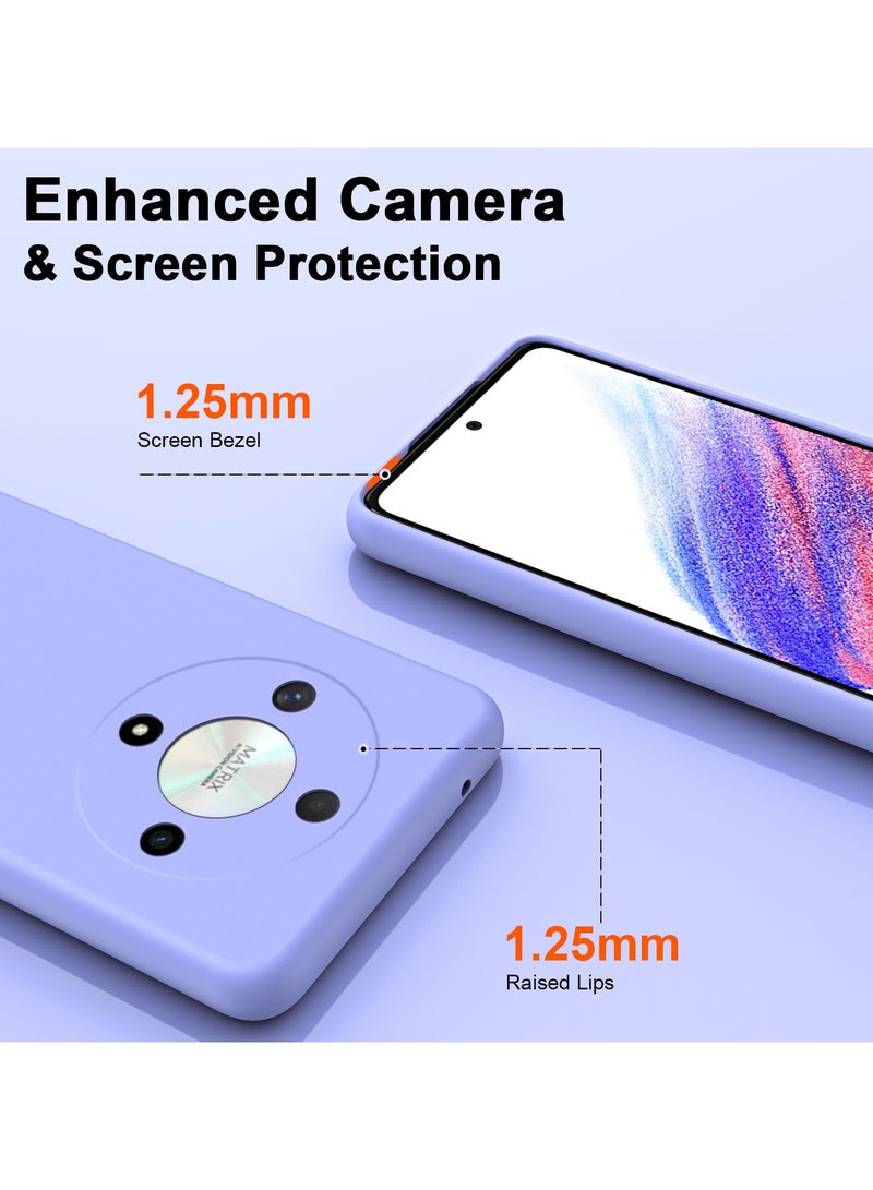 Color Fans For Honor X9b 5G Case Slim Liquid Silicone Protective Cover Purple - Image 5