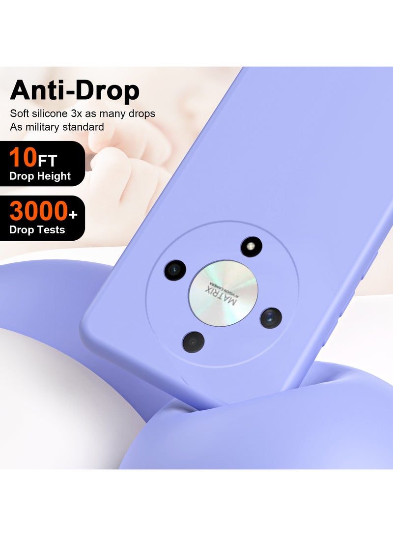 Color Fans For Honor X9b 5G Case Slim Liquid Silicone Protective Cover Purple - Image 3