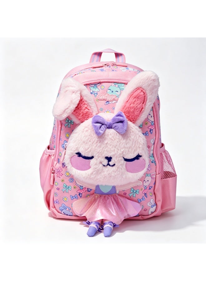 Smiggle Cute Kids Backpack with Detachable Plush Doll, 36*28*13cm Lightweight Spacious School Bag for Girls Daily Study Travel - Image 1
