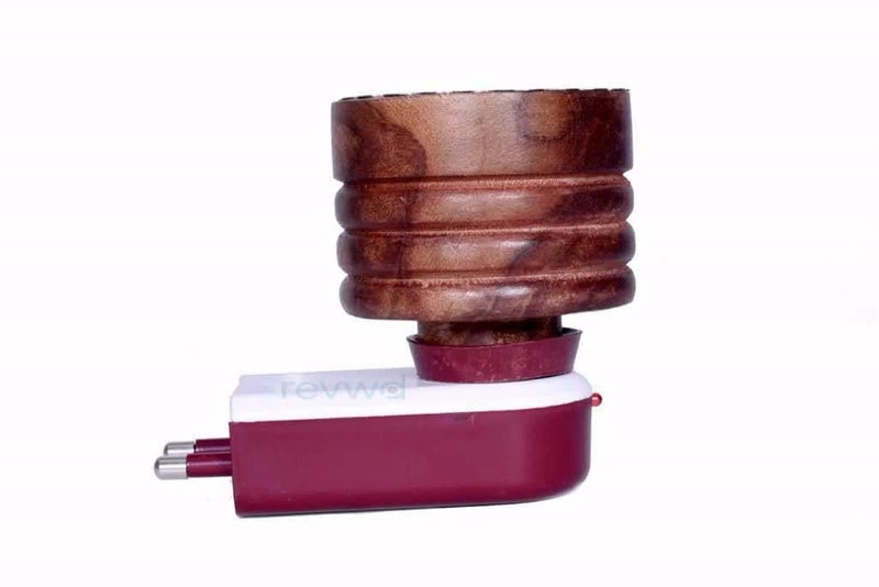 Revwd Kapoor Dani Electrical Camphor Diffuser. Glass Kapoor Dani & Essential Oil Diffuser with On Off Switch to Toggle Between Burner & Lamp (Wooden) - Image 4