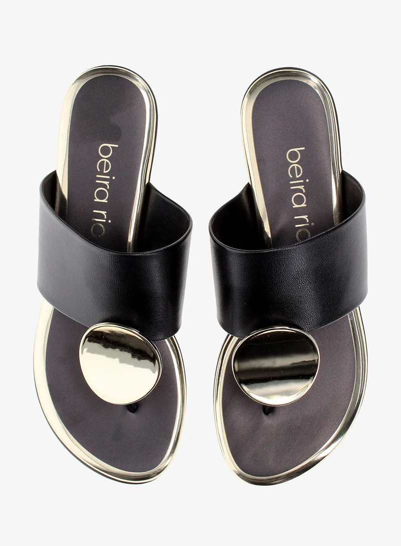 Beira Rio Black Flat Sandals for Women – Stylish & Comfortable Everyday Wear for Women | Best Price UAE