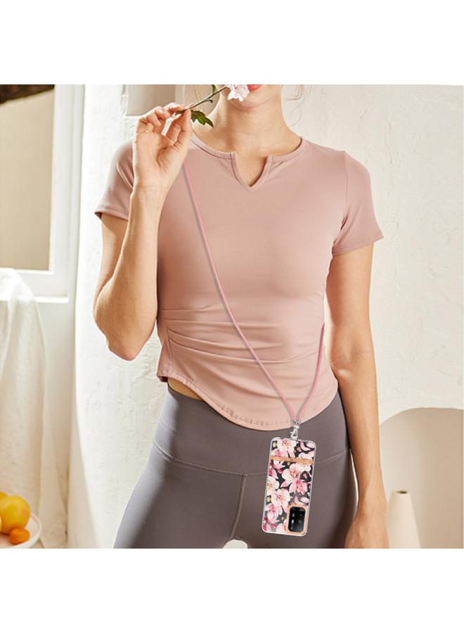 S-TOP Case For OPPO A94 5G Flowers Series TPU Phone Case with Lanyard - Image 4